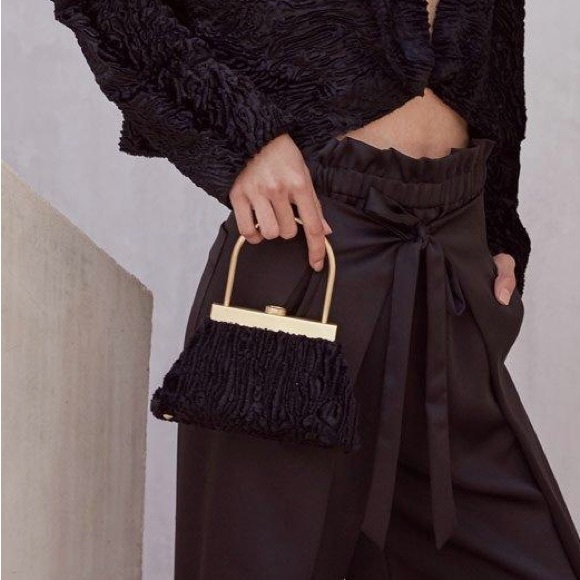 Cult Gaia Estelle Mini Bag in Black Faux - Picture 1 of 8